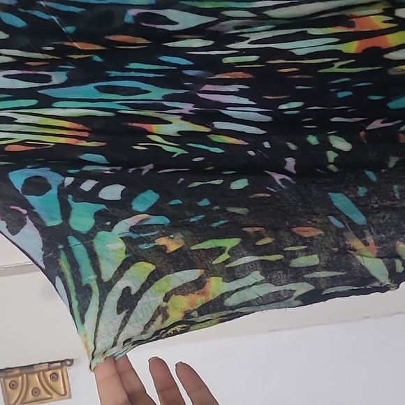 Cruise Kimono Exotic rainbow butterfly Cover Up sheer w Lace Back Fairycore - Picture 7 of 8